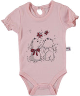 Body cu maneca scurta, Friends, bumbac, somon