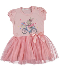 Rochita Iepurasul Betsy, volane tulle, somon