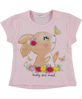 Tricou fete, Iepuras, bumbac, roz