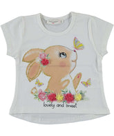 Tricou fete, Iepuras, bumbac, alb