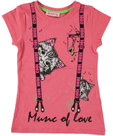 Tricou fete Music of Love bumbac roz