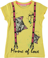 Tricou fete Music of Love bumbac galben