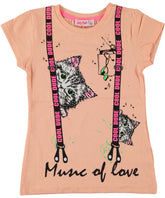 Tricou fete Music of Love bumbac somon