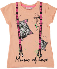 Tricou fete Music of Love bumbac somon