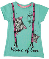 Tricou fete Music of Love bumbac verde