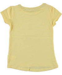 Tricou elegant fete, Fluturasi, strasuri, bumbac, galben