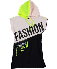 Tunica cu gluga, Fashion, bumbac moale, negru