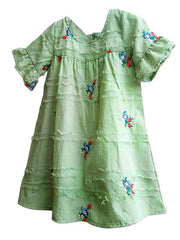 Rochita de vara Bonita, panza topita, bumbac, verde