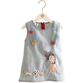 Rochita sarafan subtire de vara, Mihaela, bumbac,bleu