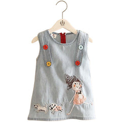 Rochita sarafan subtire de vara, Mihaela, bumbac,bleu