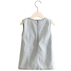 Rochita sarafan subtire de vara, Mihaela, bumbac,bleu