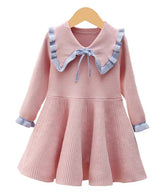 Rochita tricotata cu maneca lunga Wendy, bumbac, roz