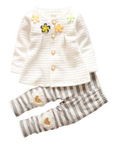 Jacheta si pantaloni bumbac, fete, alb