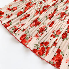 Rochita eleganta cu maneca lunga Sandy, trandafiri, multicolor