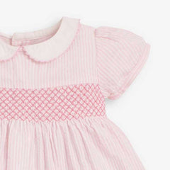 Rochita eleganta de vara cu guleras, Bunny, bumbac, roz