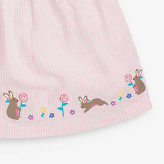 Rochita eleganta de vara cu guleras, Bunny, bumbac, roz