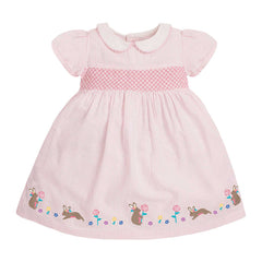 Rochita eleganta de vara cu guleras, Bunny, bumbac, roz