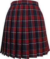 Fusta eleganta plisata, Anime, carouri, rosu cu negru