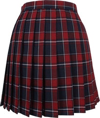 Fusta eleganta plisata, Anime, carouri, rosu cu negru