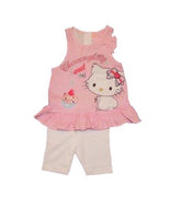 Rochita si Pantaloni, Set 2 piese, bumbac, Charmmy Kitty
