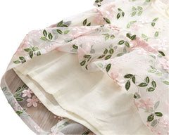 Rochita eleganta Pinky, voal brodat, multicolor