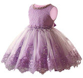 Rochita eleganta printesa, Lisa, voal, lila cu broderie si paiete