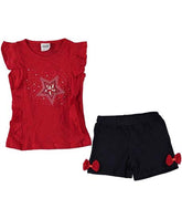 Compleu vara Deco, tricou si pantaloni scurti, bumbac, fete