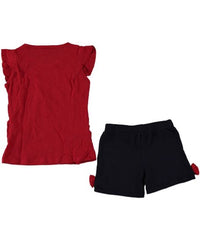 Compleu vara Deco, tricou si pantaloni scurti, bumbac, fete