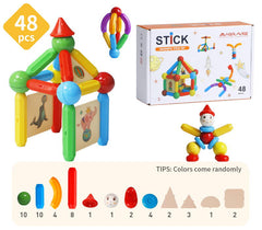 Set de constructie magnetic - STICK (48 piese)