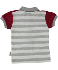 Tricou Polo, Surf Board, bumbac, baieti, rosu cu gri