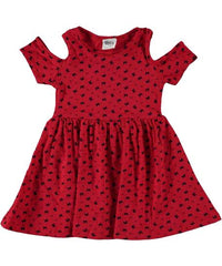 Rochita vara Deco, animal print, bumbac, rosu