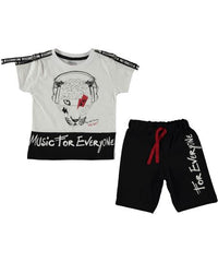 Compleu vara baieti, tricou si pantaloni scurti, Tiger, bumbac