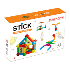 Set de constructie magnetic - STICK (48 piese)