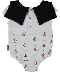 Body bebelusi, bumbac, Sailor, alb