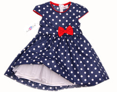 Rochita eleganta cu buline, Polka, albastru