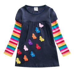 Tunica din bumbac, casual LOVELY BUTTERFLY, bleumarin
