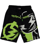 Pantaloni scurti baieti Monsters, bumbac, negru verde