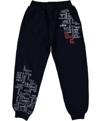 Pantaloni trening baieti, Mixima, bumbac, negru