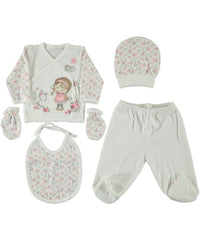 Set bebe nou nascut, Precious, 5 piese, bumbac