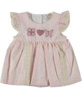 Rochita eleganta bebe, Elly, bumbac, broderie, fete, roz