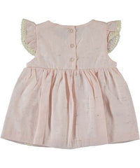 Rochita eleganta bebe, Elly, bumbac, broderie, fete, roz