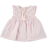 Rochita eleganta bebe, Sunny, bumbac, broderie, fete, roz