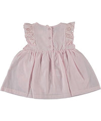 Rochita eleganta bebe, Sunny, bumbac, broderie, fete, roz