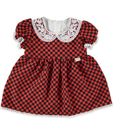 Rochita eleganta bebe, Baby, bumbac, broderie, fete, rosu cu negru