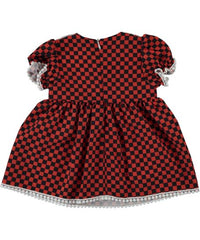 Rochita eleganta bebe, Baby, bumbac, broderie, fete, rosu cu negru