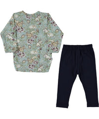 Set body cu pantalonasi, Iepurasi, bebe, vernil