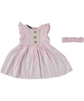 Rochita eleganta bebe, Dolly, bumbac, broderie, fete, roz