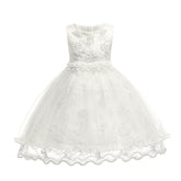 Rochita eleganta Ida, voal si dantela, alb