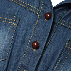 Rochita subtire de vara, Denim, bumbac, bleumarin