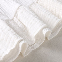 Rochita subtire de vara panza topita Tropical, broderie, alb